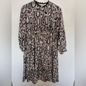 NWT Dainty Jewels Long Sleeve Snakeskin Dress SZ L